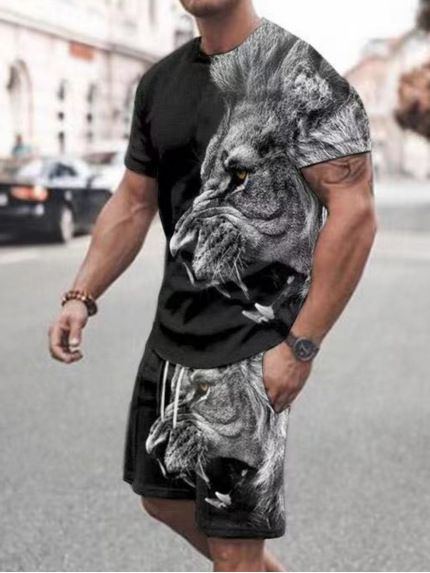 Men's 2pcs, Red Dots Pattern, Trendy Comfy Zip Polo And Plain Drawstring Waistband Shorts Set_voghion.com