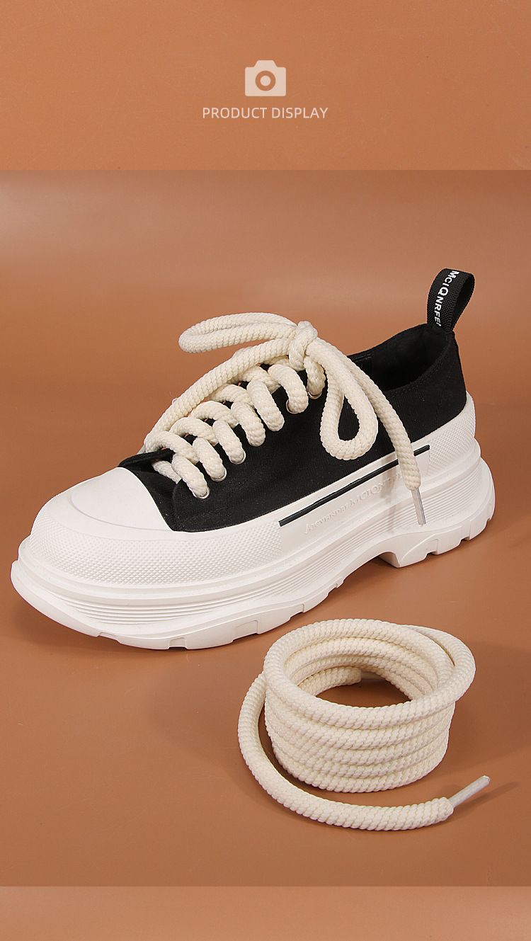 Round Braided Exaggerated Shape Bread Shoes 10mm Thick Shoelaces Butter Bread Shoelaces 1cm Width Bread Shoes_voghion.com