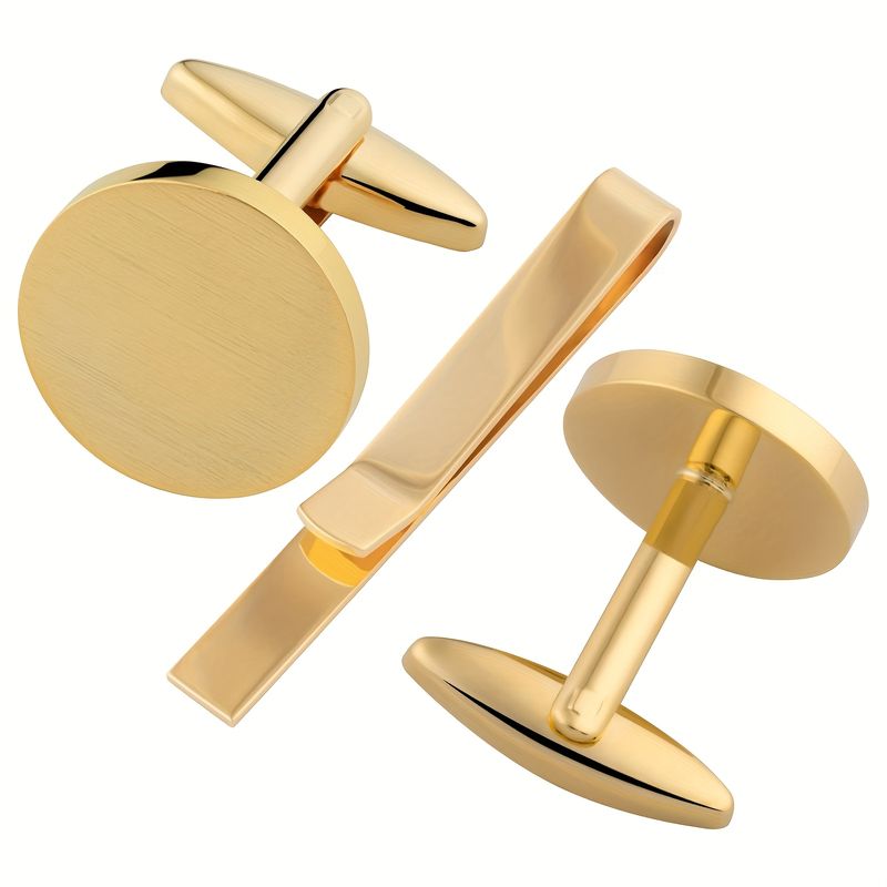Juego de gemelos y pasador de corbata para hombre, ideal como regalo de negocios, boda o Día del Padre._voghion.com