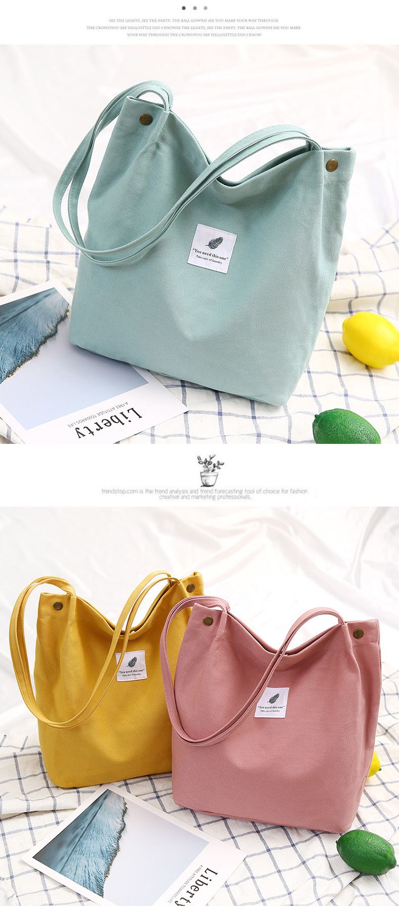 Sac en toile minimaliste de l'Académie artistique de mode Andralyn Sac en tissu de grande capacité Sac à bandoulière à main pour femme Sac de shopping_voghion.com