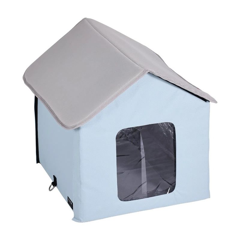 Pad House Shelter Small Foldable Kitty Heated Blue With Heated Cat_voghion.com