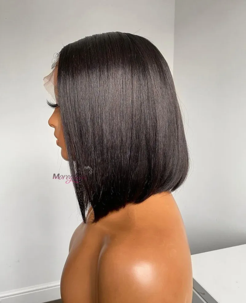 Brazilian Short Bob Human Hair Wig Virgin Vietnam Bone Straight Raw Wig Lace Front Wigs for Women_voghion.com