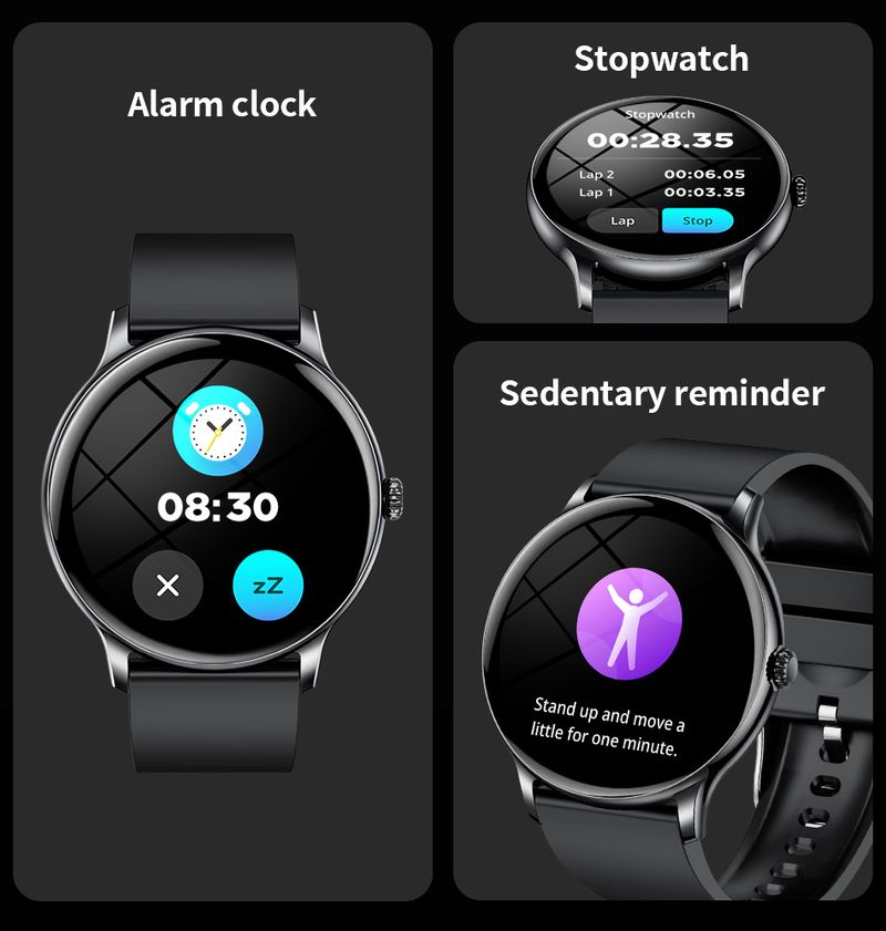 LIGE Smart Watch With Heart Rate Monitor, Blood Pressure Tracking, Step Counter, Bluetooth Calls, Music Playback, And Customizable Straps_voghion.com