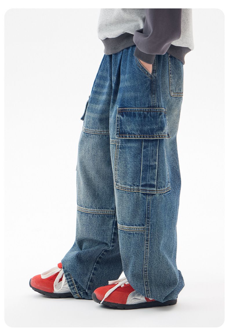 Kids Clothing Workwear Jeans Spring Soft Pants For Middle And Large Spring Casual Trousers_voghion.com