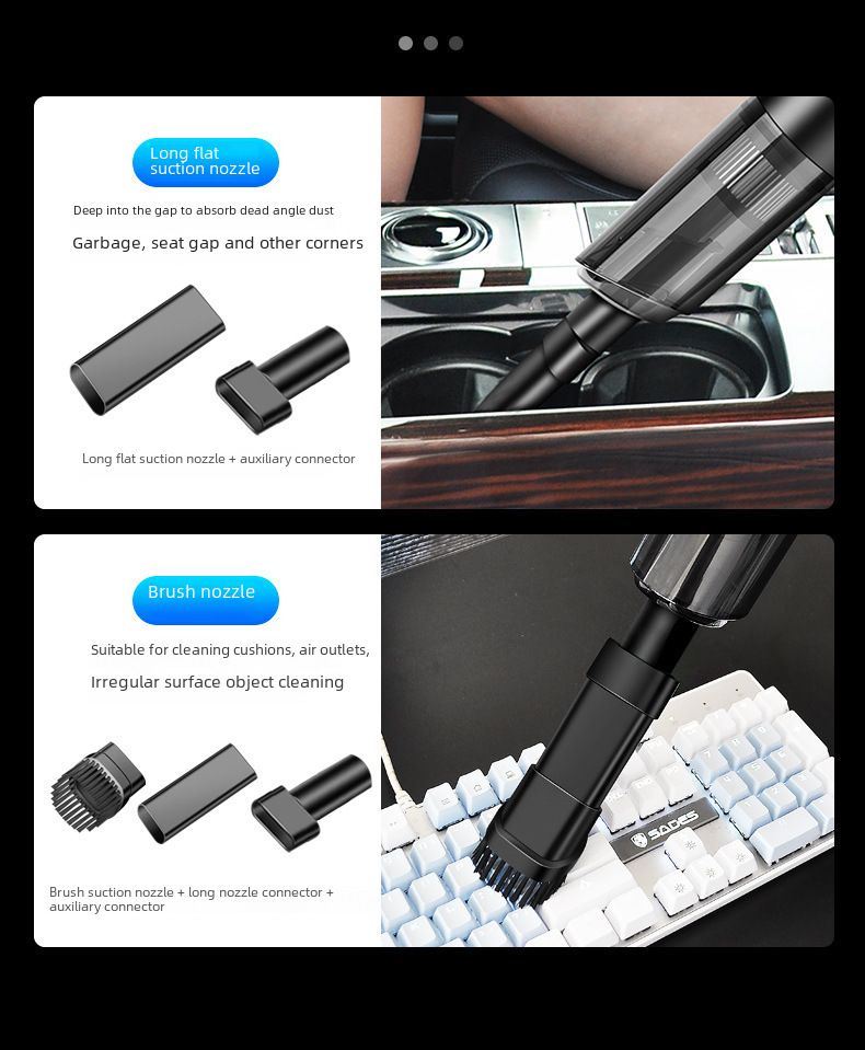 Car Wireless Vacuum Cleaner Car Handheld Portable Vacuum Appliance High Power Mini Small Car Home Dual Use_voghion.com