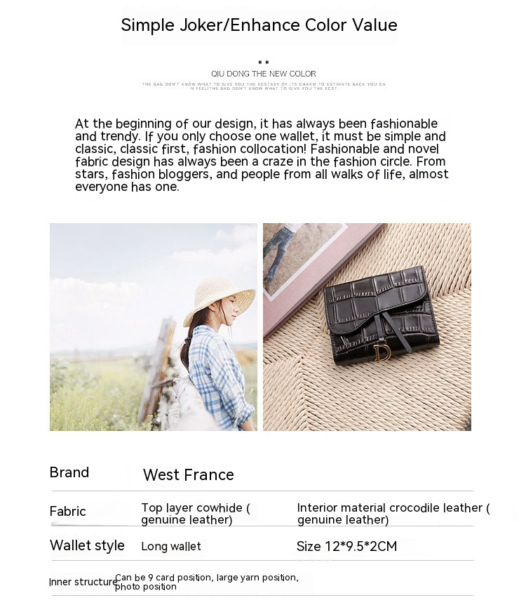 Damen-Shorts aus echtem Leder, 2024, neues modisches Krokodilmuster, Rindsleder, klein und kompakt, 30 % Rabatt-Wechselkarte_voghion.com