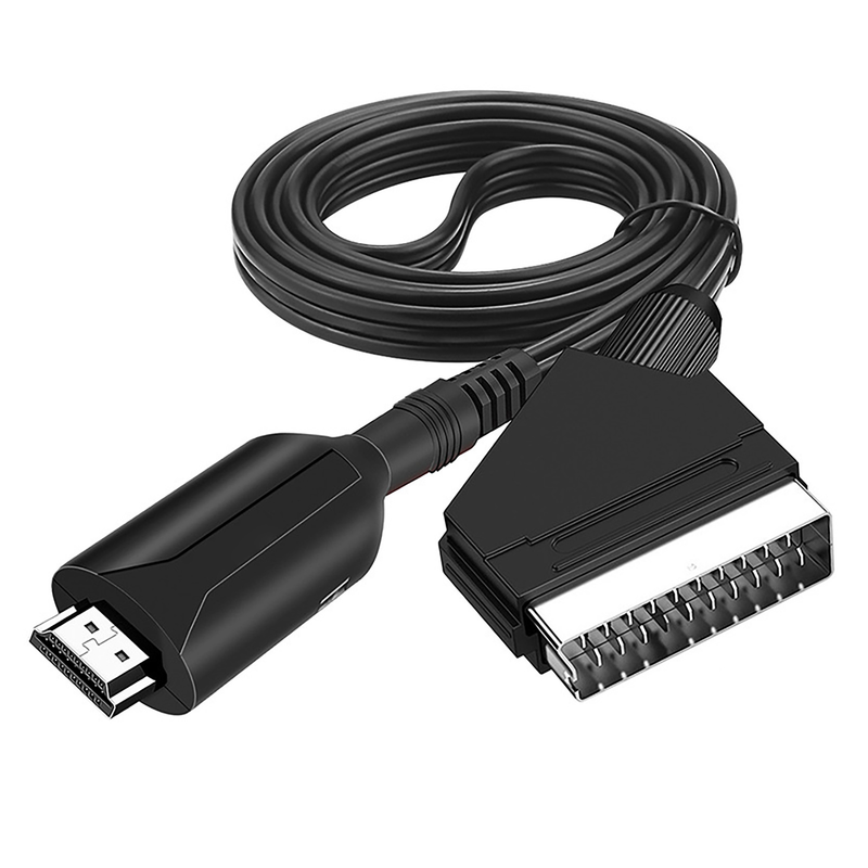 Xinweiqing Video Audio Adapter Mini High Resolution HDMI-compatible to Scart AV Signal Converter with USB Cable for DVD Player_voghion.com