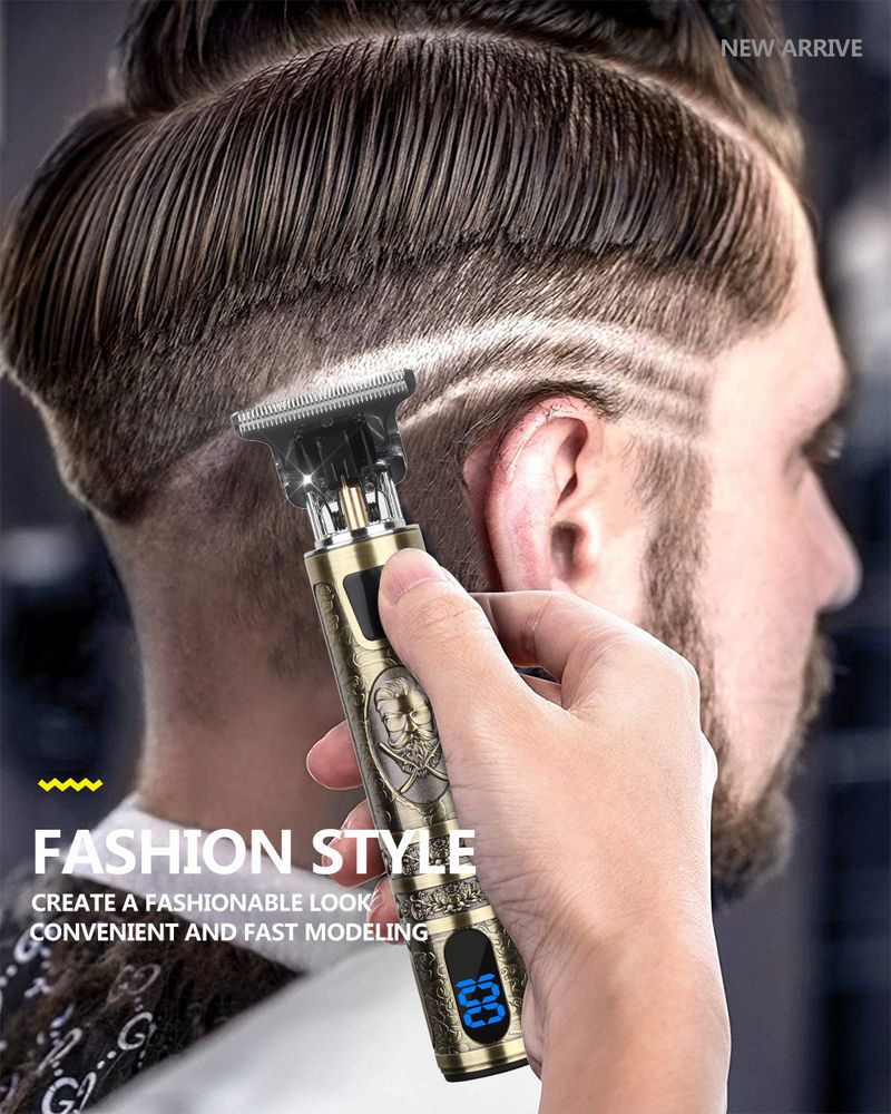 Rechargeable electric hair clippers carving gentleman new hair salon home hair clipper T9 oil head hair clipper bald artifact_voghion.com