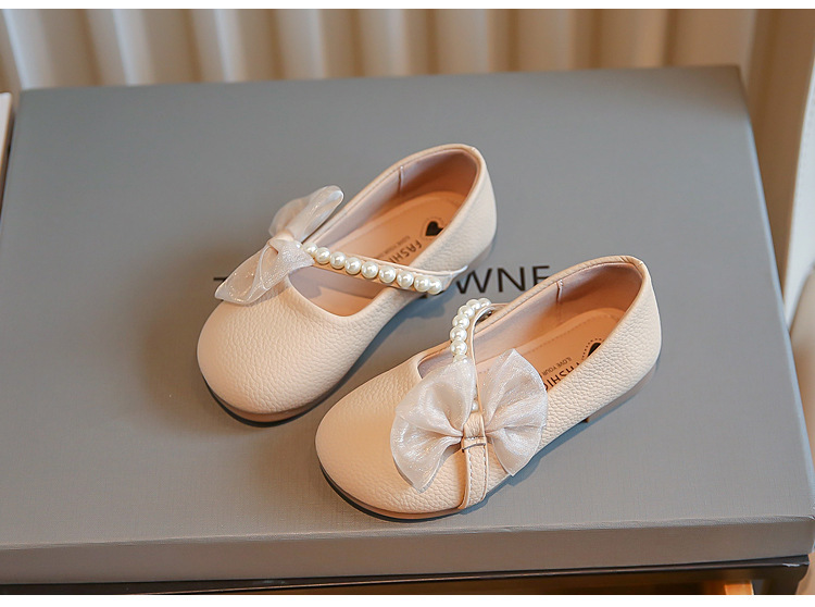 Mutter & Kinder Mode leder schuhe für mädchen Prinzessin Perle bogen süße einzelnen schuhe weiche sohlen baby wanderschuhe_voghion.com