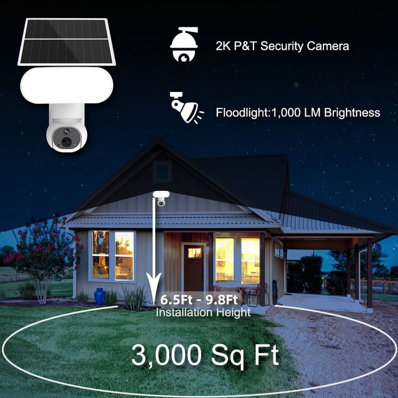 Cámara solar esférica inalámbrica para exteriores, resistente al agua, con luz de jardín de alta luminosidad y monitoreo de iluminación_voghion.com