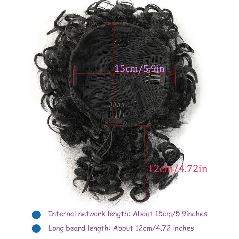 Lockiger, gewellter Dutt, Zugseil, Chemiefaser, synthetische Perückenverlängerung, chaotischer Dutt, Haar-Accessoires, flauschige Perückentasche_voghion.com