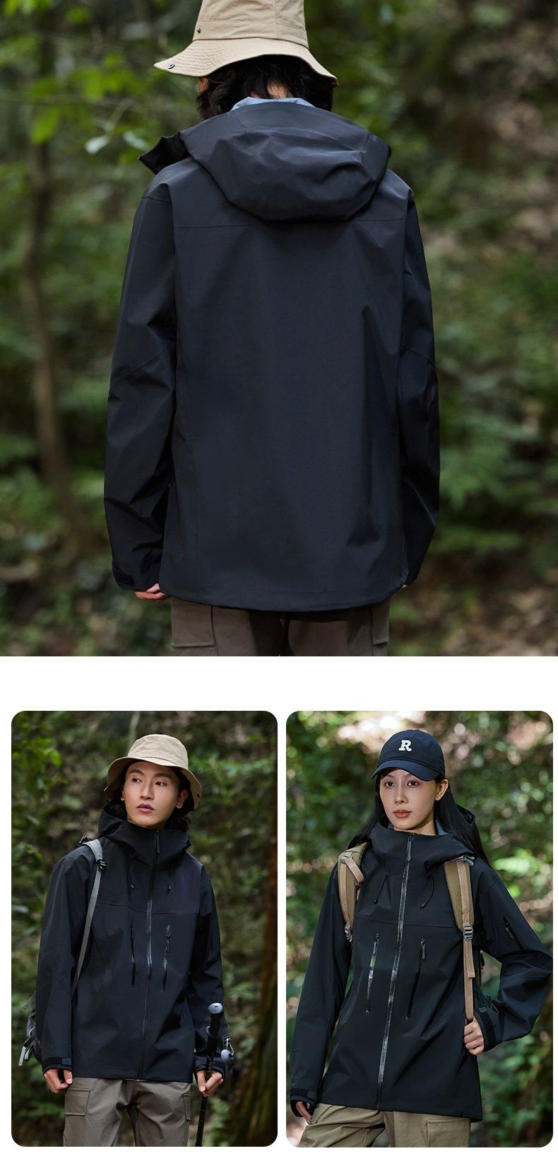 001 7th Generation 3-in-1 Down Rainproof Hard Shell Outdoor Two-Piece Set Windproof Waterproof Jacket_voghion.com