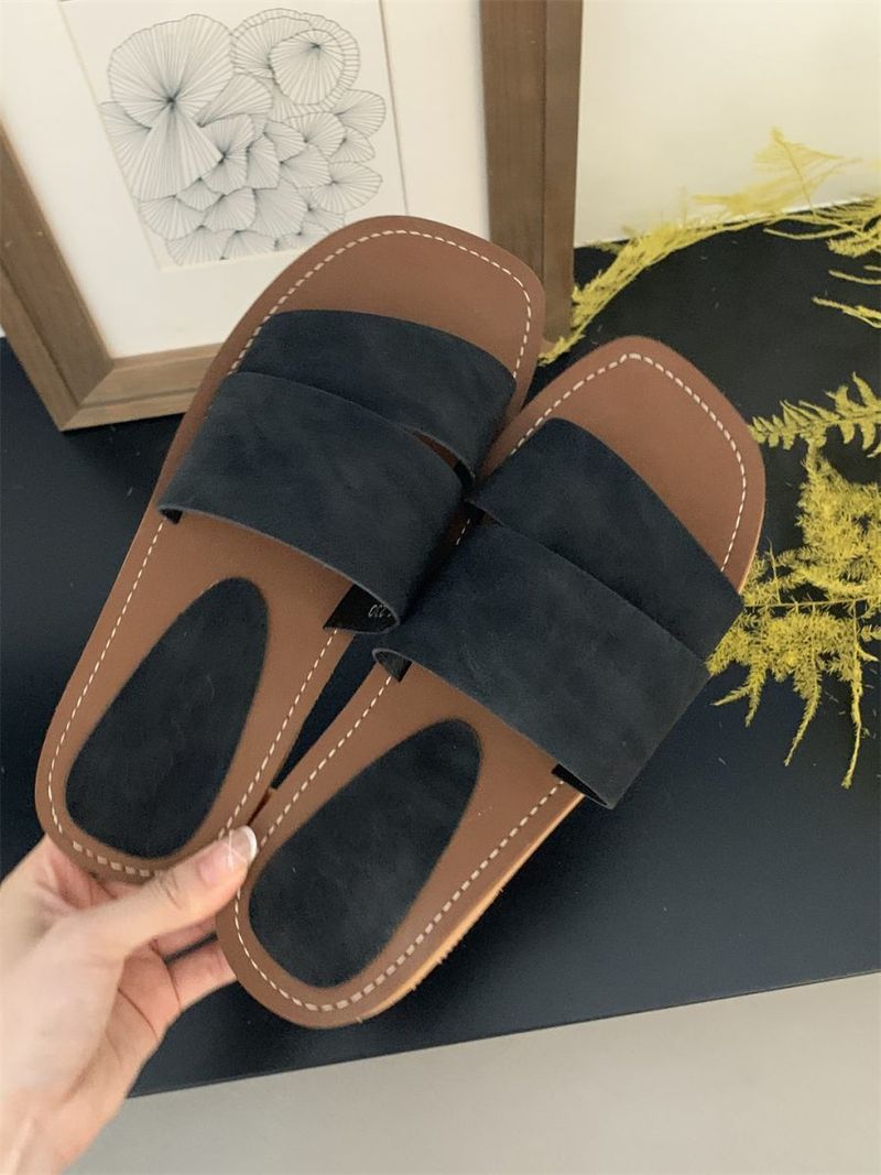 Rahvahulga loodud disain kandiliste avatud ninaosadega lamedate sussidega naistele suvel, haldjasstiilis, mereäärsel puhkusel või rannas kandmiseks_voghion.com