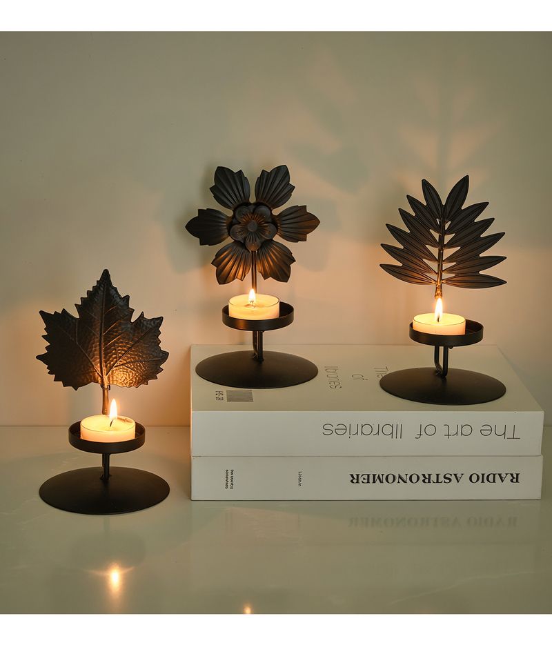 Handcrafted Iron Candle Holder – Scandinavian-Inspired Home Decor (Elegant Black/Gold, Rustic Modern Style, Romantic Ambiance, Gift-Worthy Design)_voghion.com