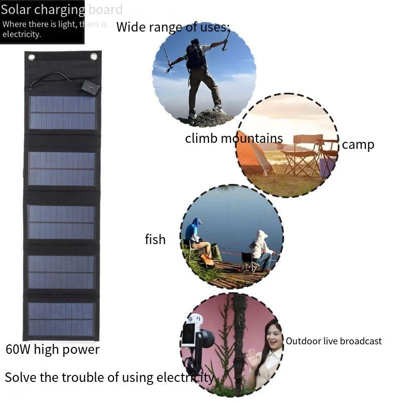 Monocrystalline Silicon Solar Panel Stable Voltage Outdoor Portable Folding Mobile Phone Power Bank Fast Charging_voghion.com