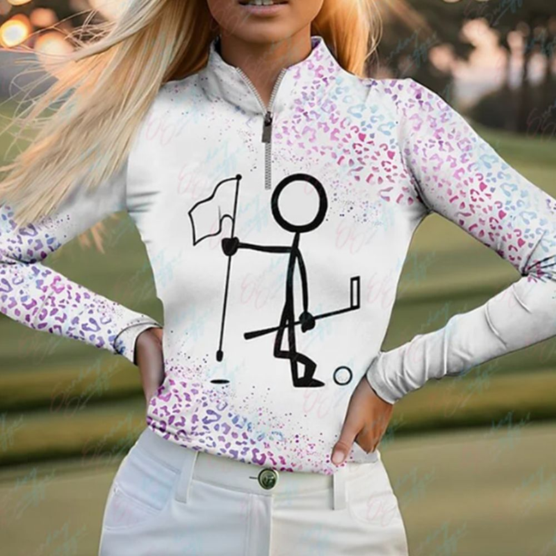 Polo de GOLF pour femmes, vêtement en jersey respirant, anti-rides, à séchage rapide, absorbant l'humidité_voghion.com