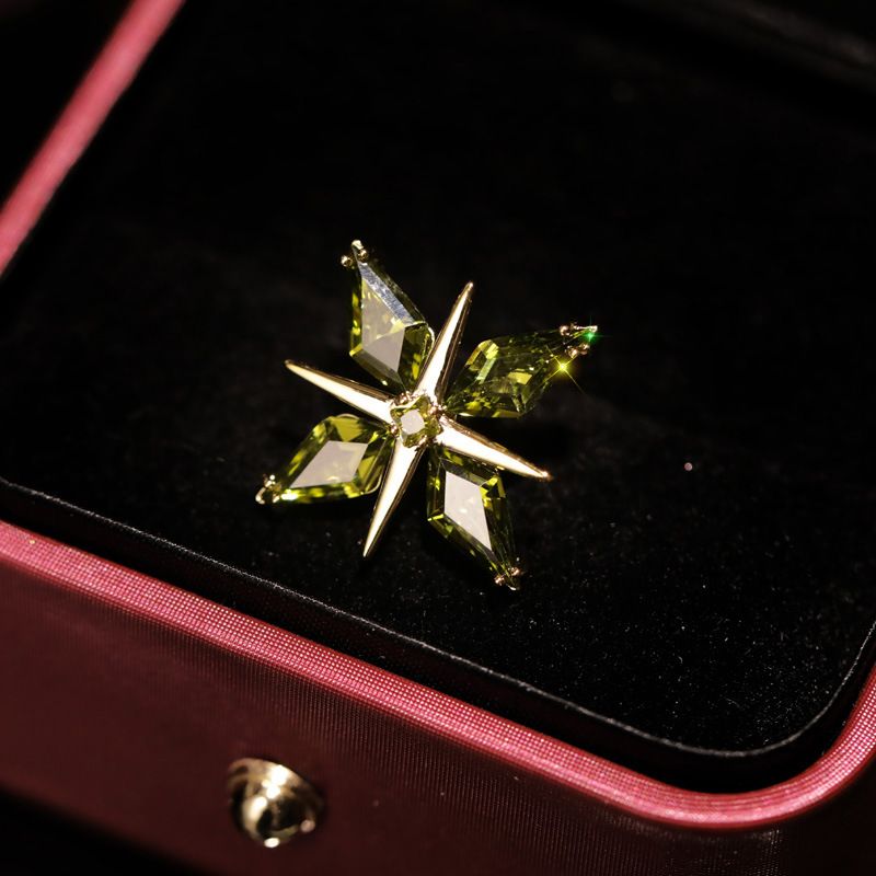 Elegant Zircon Star Brooch Pin For Suits - Stylish Lapel Pin With Secure Fastening For Formal Attire Cross Star Brooch Collar Pin Suit Pin Fixed Anti_voghion.com