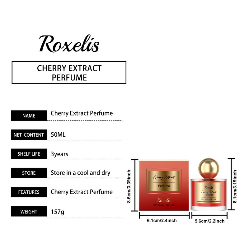 Roxelis Cherry Women's Charm Perfume, Light Elegant Flowers Fresh Lasting Fragrance Daily Commute Date Charm Perfume_voghion.com