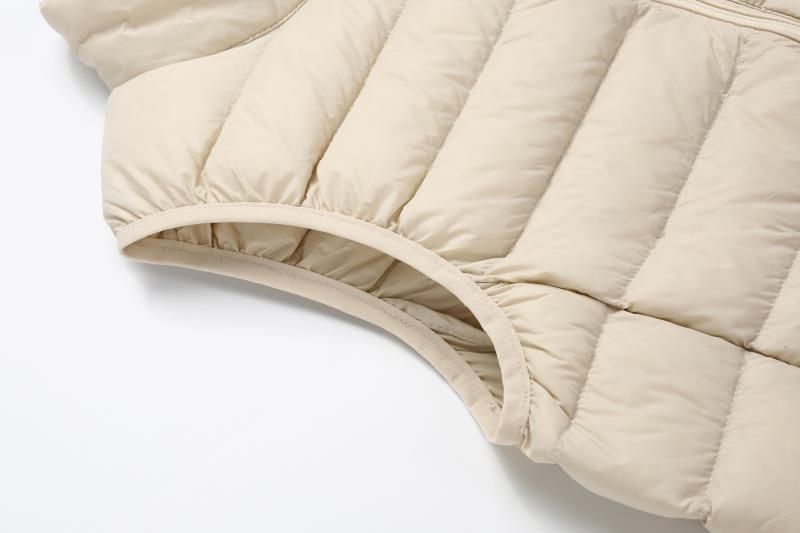Gilet léger et ajusté pour femme, doublure intérieure à col montant court, gilet chaud, doudoune fine_voghion.com