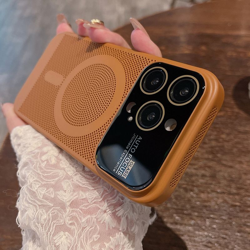 Magnetic Magsafe Case for iPhone 15 14 13 12 11 Pro Max Cooling Mesh Heat Dissipation Vision Wireless Charge Cover_voghion.com