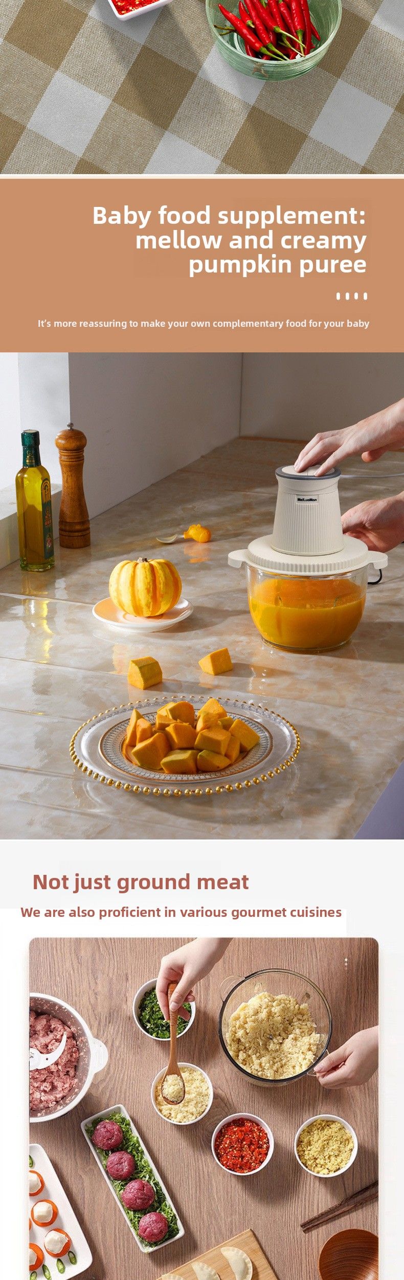 Multifunctional 2.5L Grinder 2024 New Model Fully Automatic Electric Small Meat Mincer Factory Direct Sale Multi-purpose_voghion.com