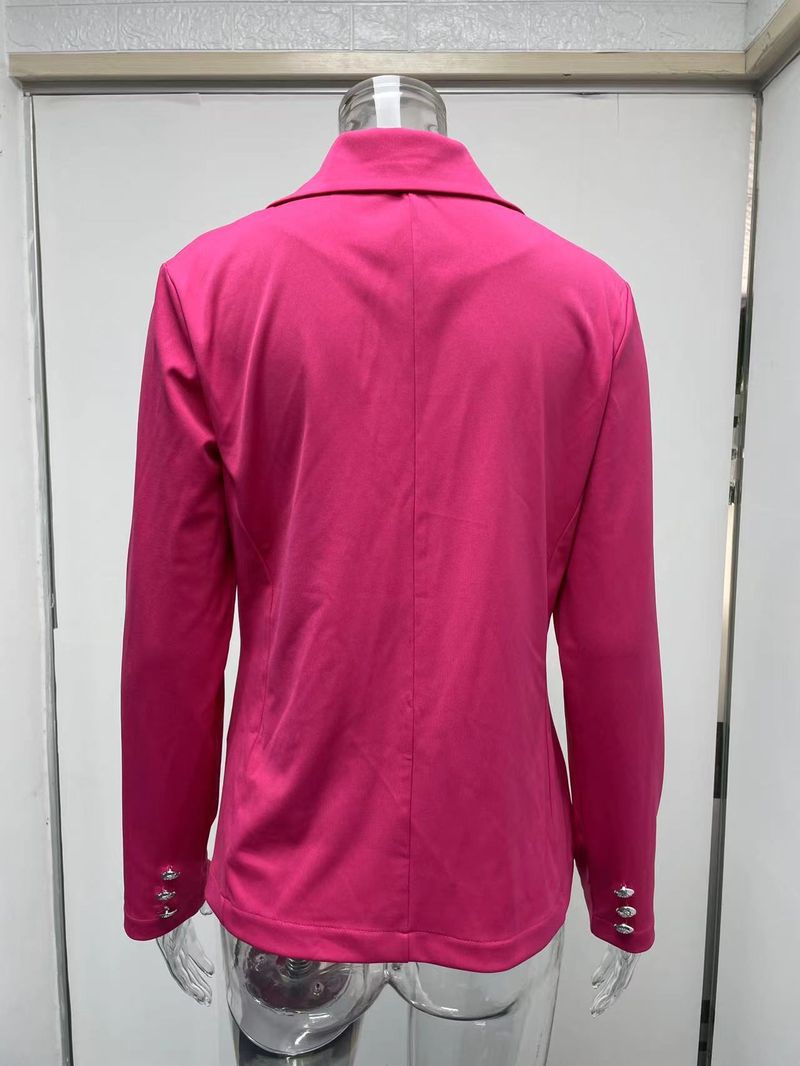 Stile di abbigliamento femminile giacca doppiopetto alla moda e semplice a maniche lunghe per donna_voghion.com