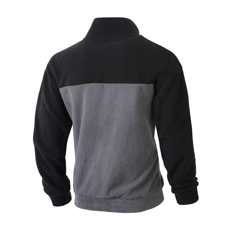 Lässiges Herren-Sweatshirt mit langen Ärmeln und Jacquard-Halbreißverschluss, heißer Verkauf, tägliches Oberteil_voghion.com