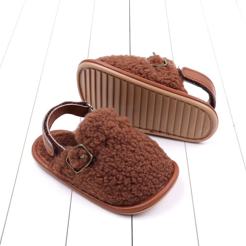 Autumn and winter new lamb wool walking 0-12 months Velcro baby hairy shoes BNB3132_voghion.com