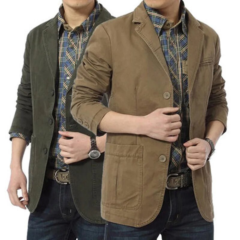 Hot Sale Blazer Jacket Men Casual Coat Men Single Breasted Slim Fit Cotton Breathable Mens Jackets Big Size M-4XL Blazer Men_voghion.com