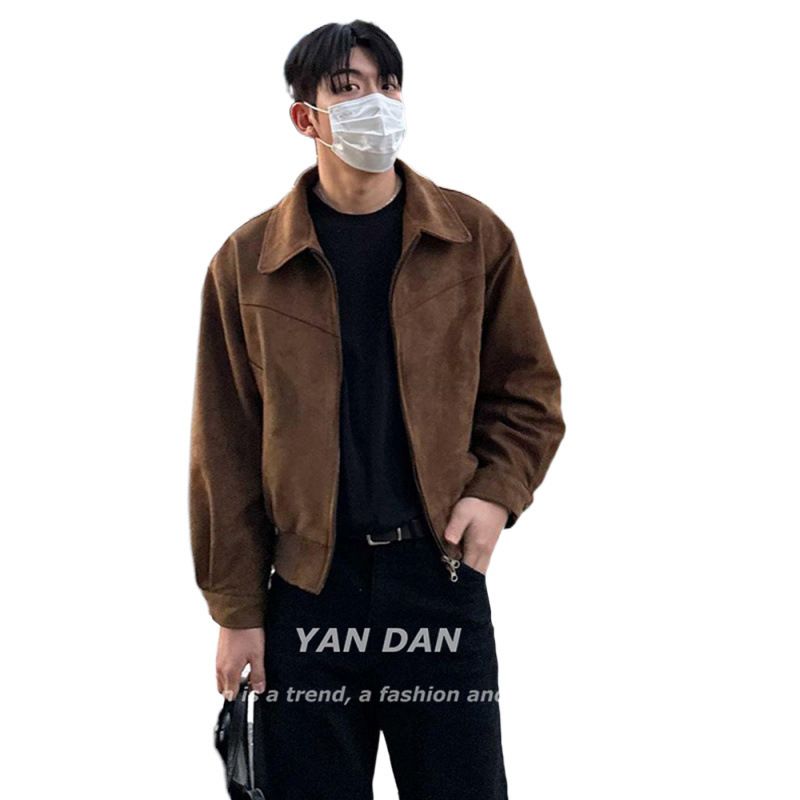 Suitable For All Seasons Minimalist High-End Unique Niche Autumn Winter Turn-Down Collar Slim Fit College Business Style Jacket Coat Men's_voghion.com