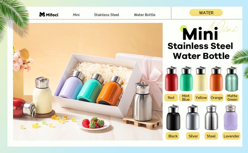 Mifoci Mini Thermos - 300ml Vacuum|Slim Insulated|Hot/Cold 12H_voghion.com