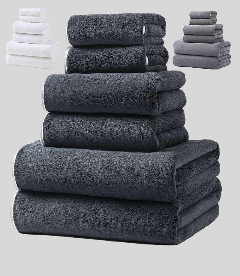 6-Piece Coral Fleece Towel Set - Ultra Soft & Super Absorbent (Bath Towel Hand Towel Face Towel Plush & Cozy Luxury SPA Quality)_voghion.com