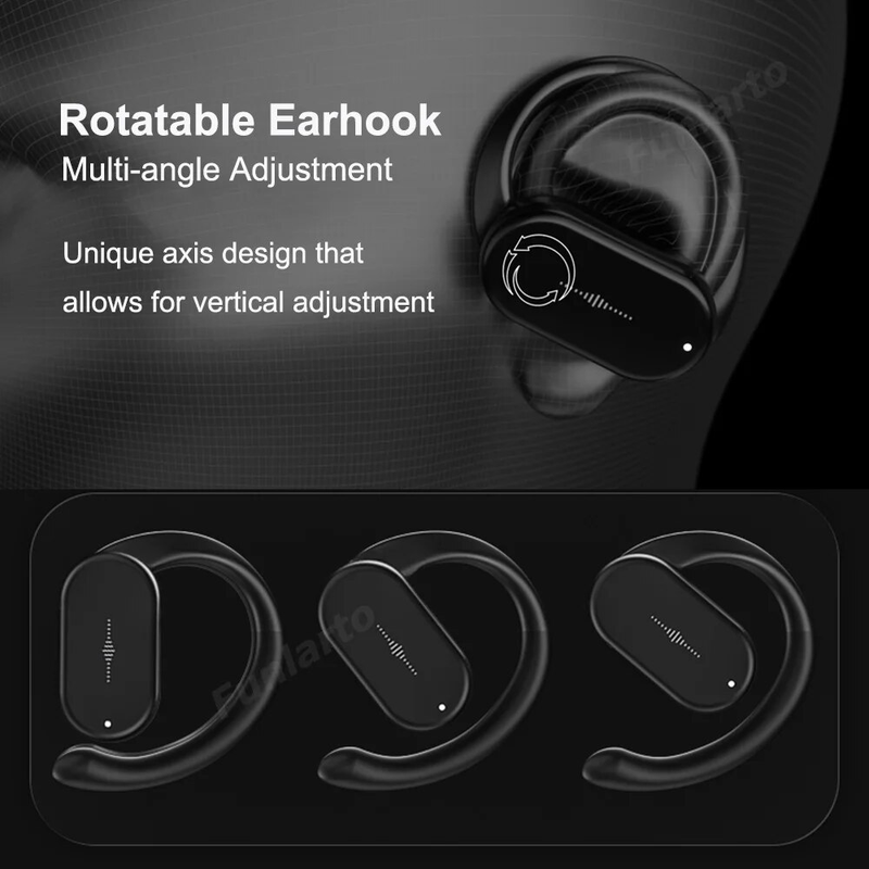 Avatud kõrvaga OWS juhtmevabad kõrvaklapid 5.3 pööratavad kõrvaklapid Bluetooth-kõrvaklapid 60 tundi taasesitust HD-mikrofoni ja sügava bassiga_voghion.com