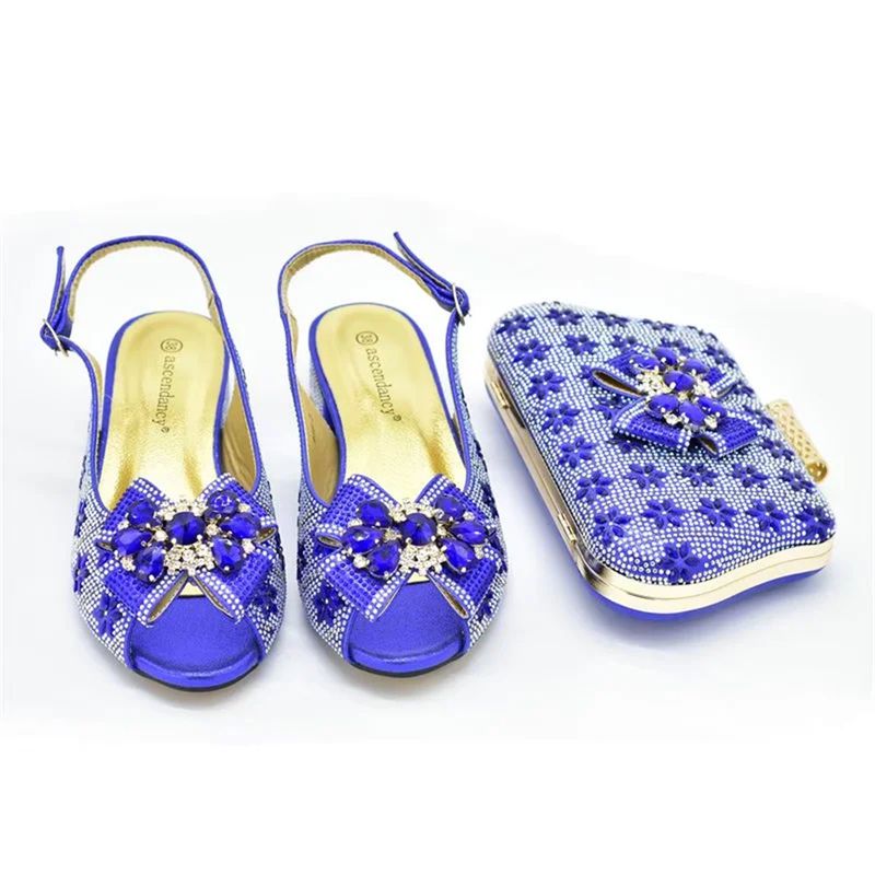 Party with high heel broken diamond round head fish mouth sandals with diamond bow decorated dinner clutch_voghion.com