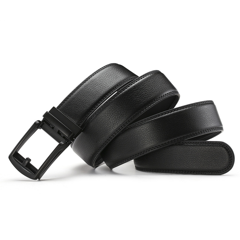 2024 New Fashion Versatile Leather Belt Men's Automatic Buckle Belt Cowhide Belt False Needle Buckle Belt_voghion.com