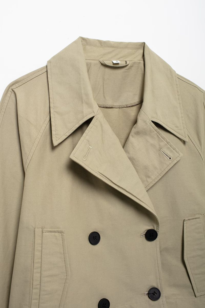Dameskleding 2024 herfst/winter nieuwe straatmode trenchcoat stijl korte jas_voghion.com