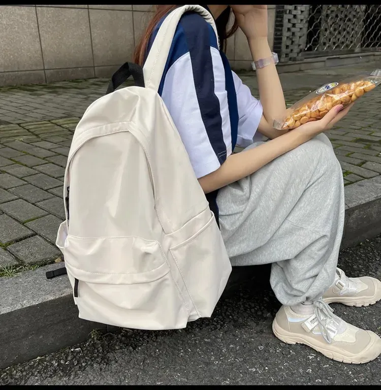 Zaino versatile nero grigio bianco rosso di alta qualità, grande capacità, borsa da viaggio impermeabile, lavabile, in nylon, per computer, unisex_voghion.com