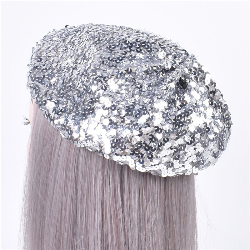 Vendita calda Donna Moda Paillettes Berretto Cappelli Signore Magico Colore Cambiante Palco Performance Cappello Ragazza Glitter Cappello_voghion.com