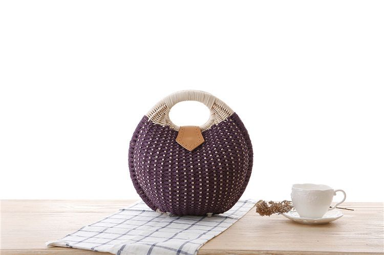 Neue modische Muschelhandtasche, personalisierte und süße Rattan-Gewebte Tasche, Grasgewebte Tasche, Gewebte Damentasche, Freizeittasche, Strandtasche_voghion.com