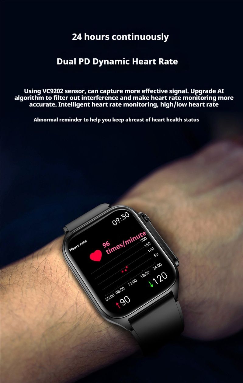 ECG Monitoring TK12 Smart Watch Bluetooth Call Non-Invasive Glucose Heart Rate Blood Pressure Body Temperature Sleep_voghion.com