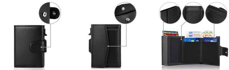 Rfid Genuine Leather Men Wallets Fashion Card Holder Trifold Money Bags Smart Slim Thin Coin Pocket Wallet Purse_voghion.com