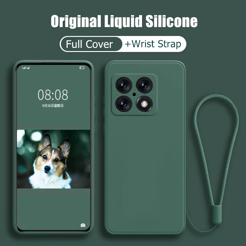 Lyxigt original flytande silikonfodral för One Plus 10 Pro 9ro ACE Pro 10R 9R 10T 8T 7T Pro med snörfodral Soft Back Cover_voghion.com