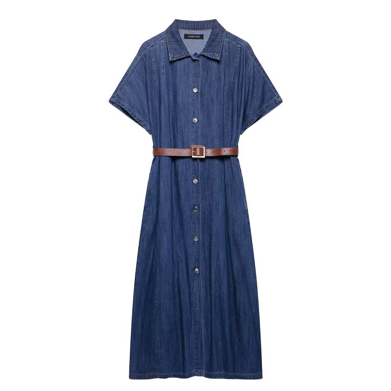 YALTEI Abito da cowboy midi con cintura in stile francese da donna, nuovo di zecca, primavera 0108025_voghion.com