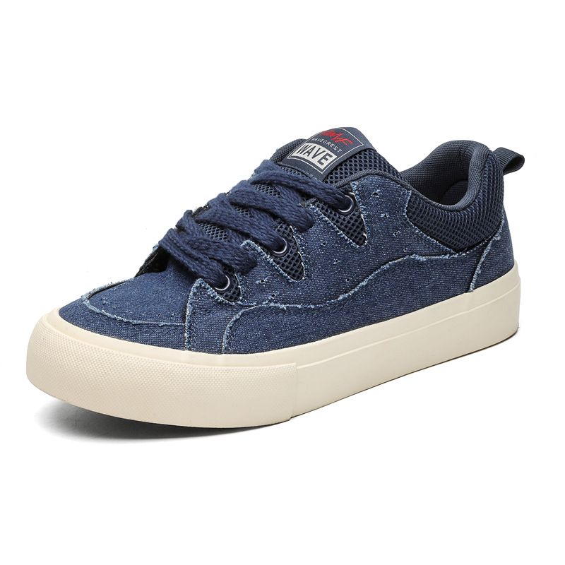 Scarpe da uomo in tela traspirante, nere, versatili, alla moda, basse, casual, da usare autunnali, 7981_voghion.com