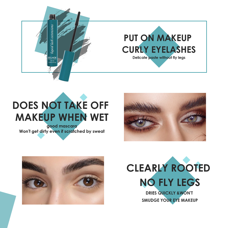 EELHOE Mascara Black, long and thick eyelashes that don’t take off makeup and don’t smudge, naturally curl and moisturize the mascara_voghion.com