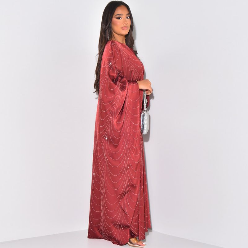 Women's Clothing Modest Spring And Summer New Women's Fashion Loose Hot Diamond Robe Dress_voghion.com
