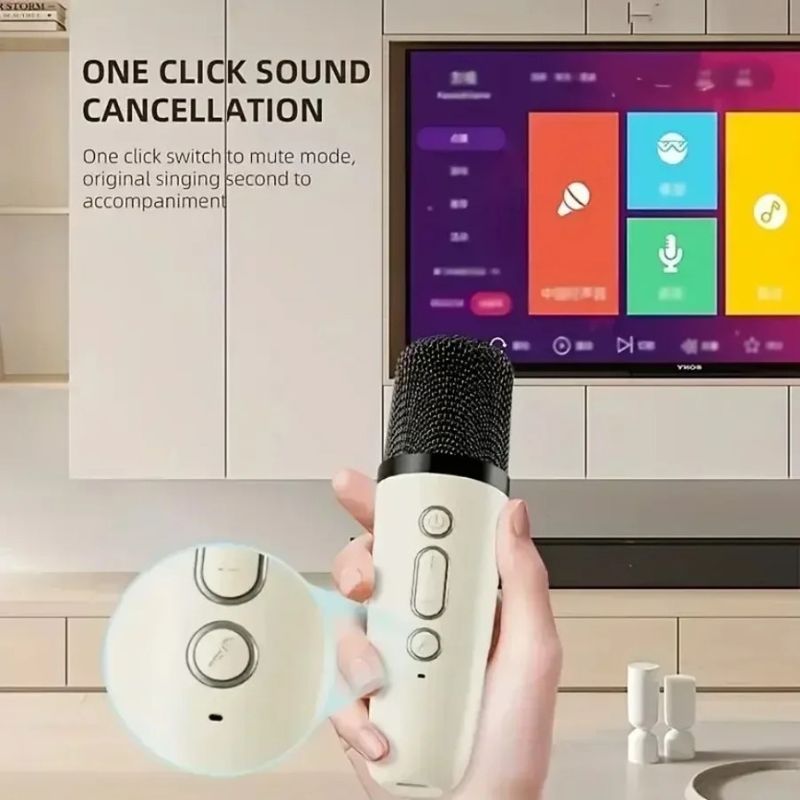 Portable Karaoke Bluetooth-5.3 Speaker Machine PA System With 2-Wireless Microphones Home Family Singing Children's Gifts_voghion.com