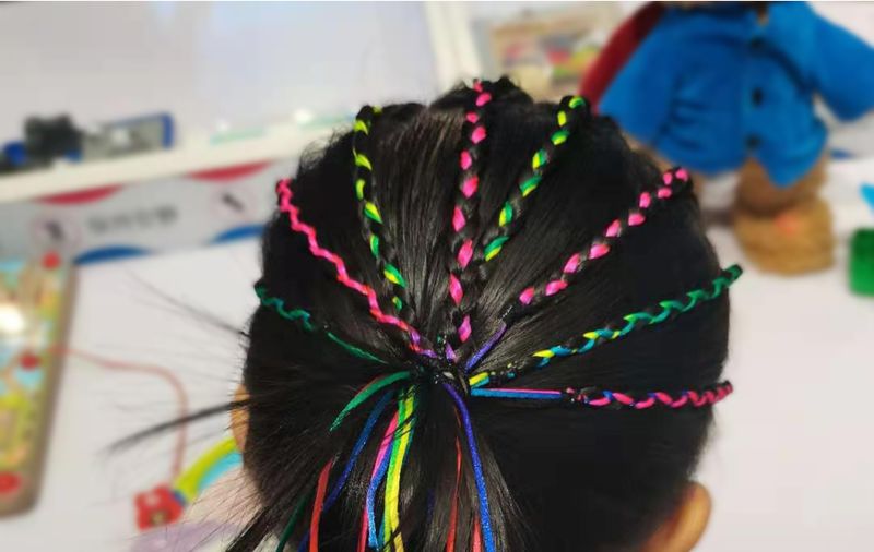 Children's performance colorful ponytail small dirty braid braid rope colorful hair extension rope color extension rope colorful dirty braid rope_voghion.com