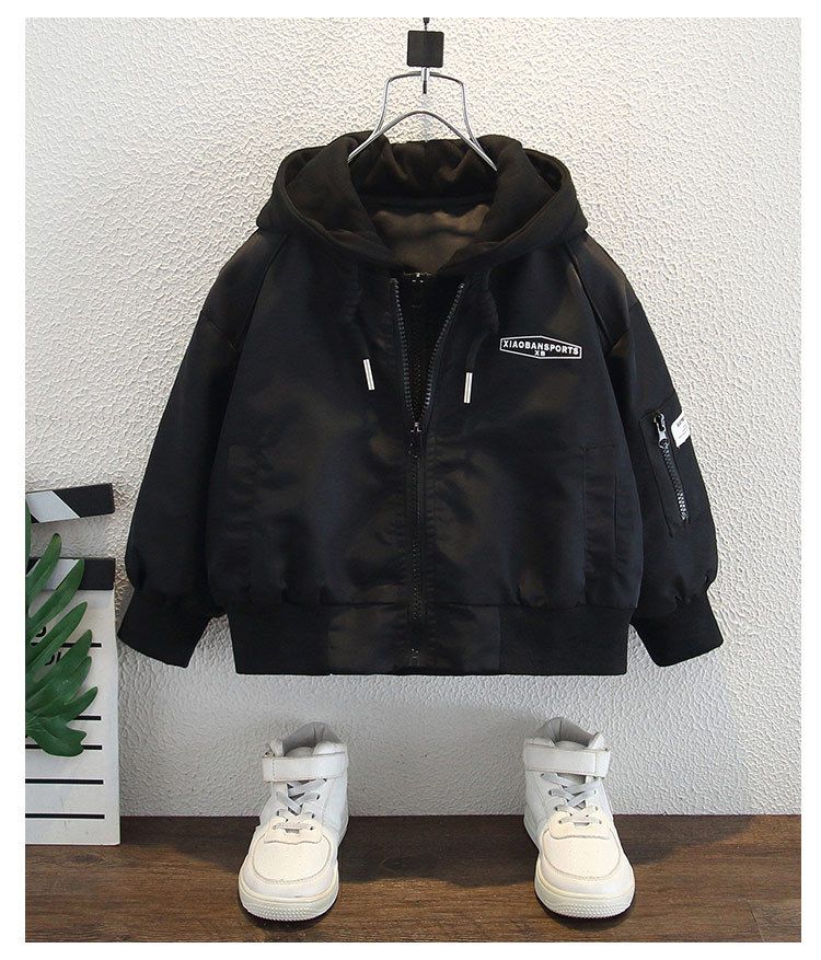 Giacca da baseball per bambini, primavera e autunno, elegante giacca con cappuccio per bambini di piccole e medie dimensioni_voghion.com