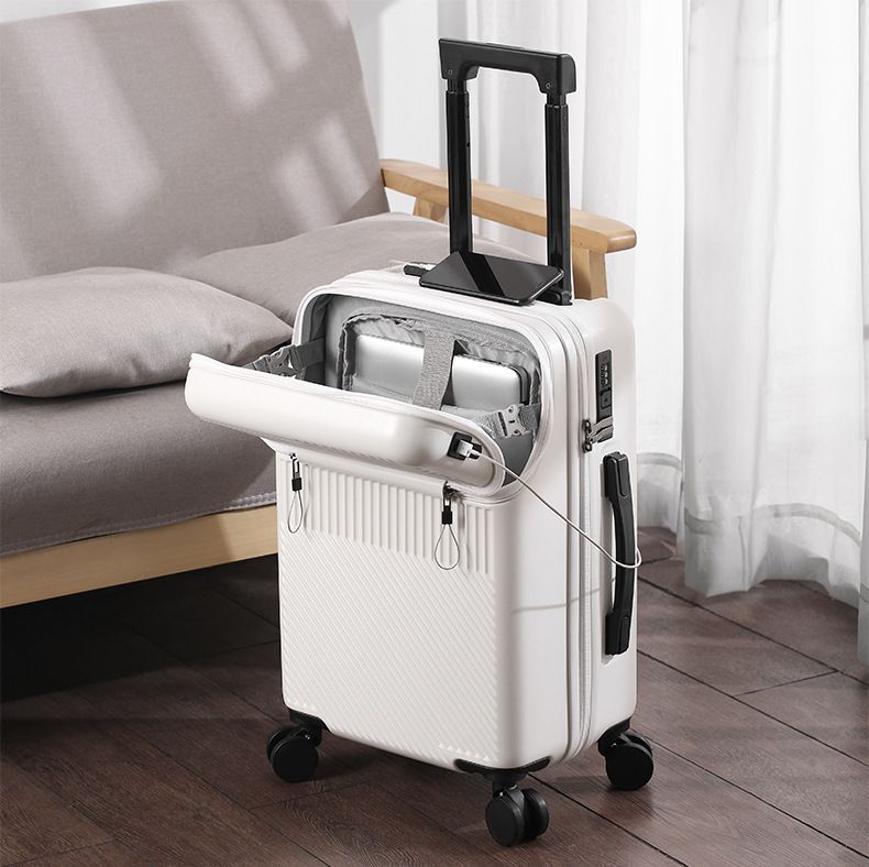 Durable ABS+PC Luggage With USB Port & Front Opening, Spinner Wheels, 20/22/24/26 Inch Carry-On Suitcase For Travel & Business_voghion.com